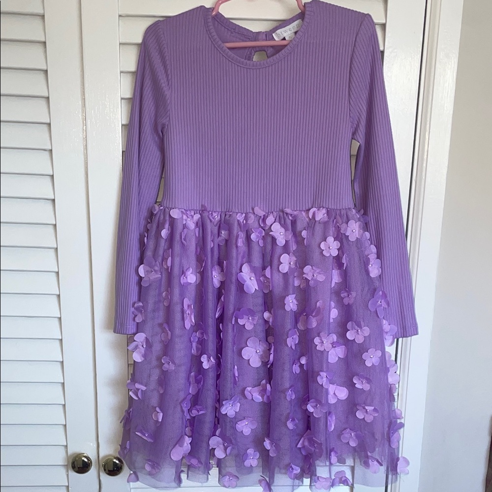 btween Purple Floral Kids Dress